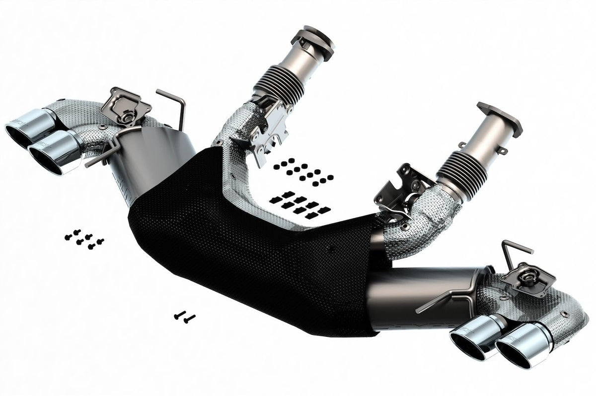 BORLA 140838 Borla 2020 Chevrolet Corvette C8 6.2L S-Type Exhaust System Dual Round A/C Tips 4inx 4.75in