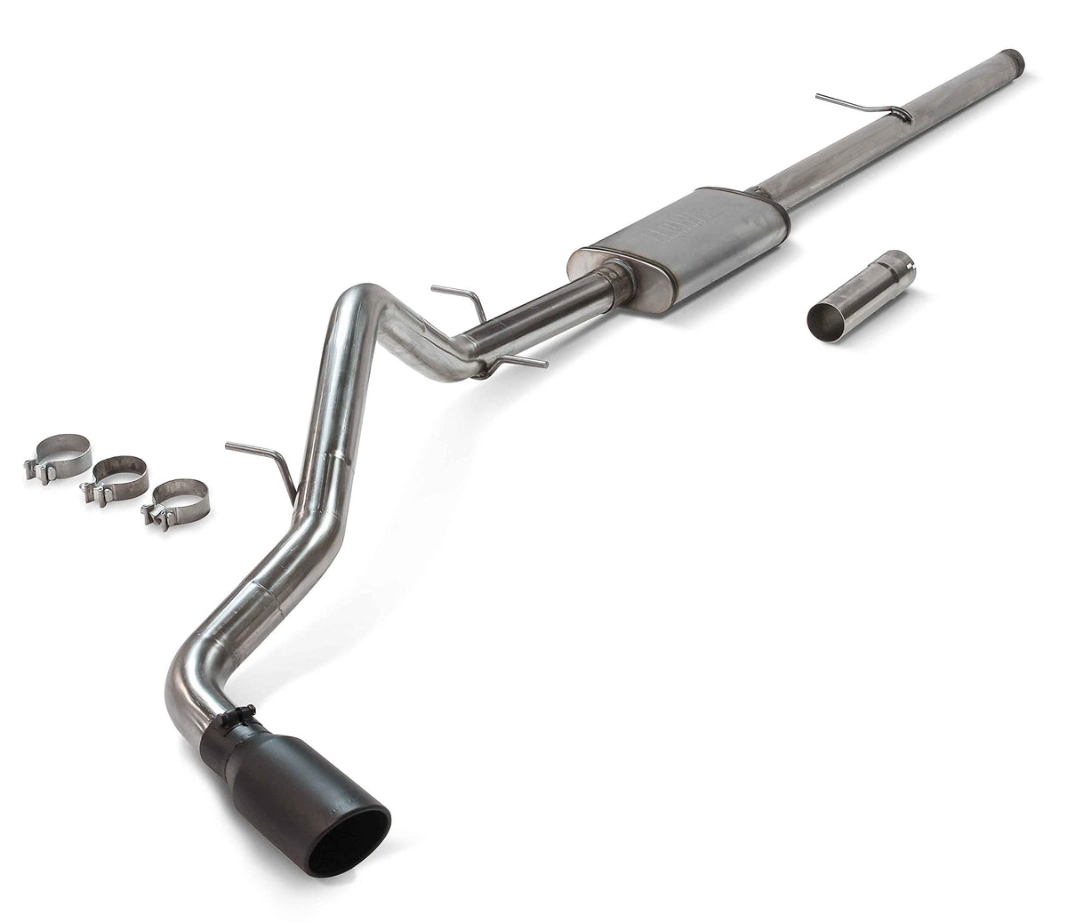 FLOWMASTER 717858 Flowmaster 717858 FlowFX Cat-Back Exhaust 3 Inch 409 Stainless 4.5 Inch Black Ceramic 304 Stainless Tip Compatible with 2019-2025 Chevy Silverado GMC Sierra 1500 5.3L 2/4WD 148 & 157 Inch Wheelbase