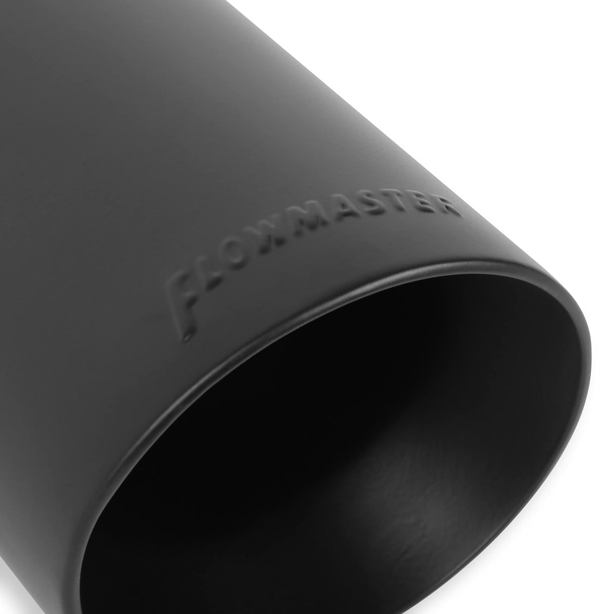 FLOWMASTER 15398B Flowmaster 15398B Exhaust Tip 4 Inch Angle Cut Black Ceramic Coated 304 Stainless Steel Fits 3 Inch Tubing 13 Inch Long - Clamp On