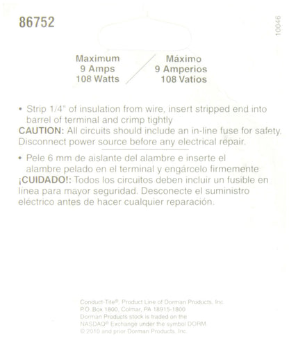 DORMAN 86752 Dorman Help! 86752 Wire Spl Blk 20 Ga 40' *