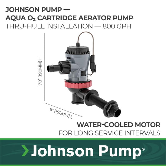 JOHNSON PUMP 10-13643-01 Johnson Pump 10-13643-01 Aqua O2 Flex Mount Aerator Pump - 800 GPH