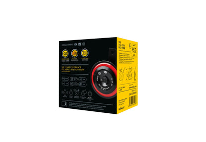 Hella 012588291 DISC HORN BOX BLACK & RED DISC HIGHTONE 98MM