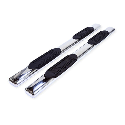 TRAILFX A8256S TrailFX Nerf Bars Fits Chevrolet Silverado 1500 Double Cab 2020-2021 Stainless Steel 6 Inch Oval Straight Polished with Step Pads, Rocker Panel Mount Running Boards TrailFX A8256S
