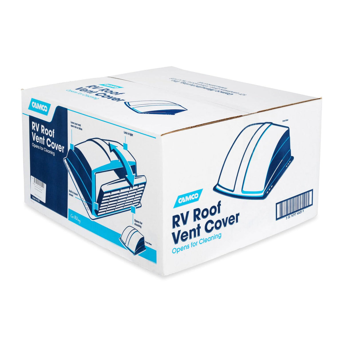 CAMCO 40435 Camco Roof Vent Cover, White, 3 pk PDQ (Eng/Fr)
