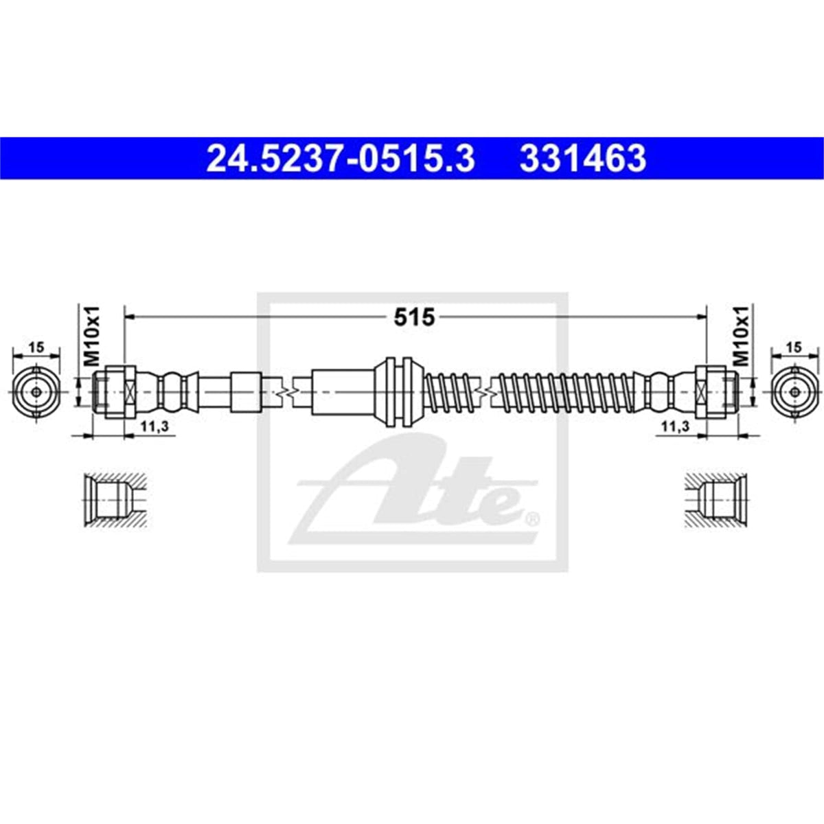 ATE 331463 ATE 24.5237-0515.3 Brake Hoses and Accessories