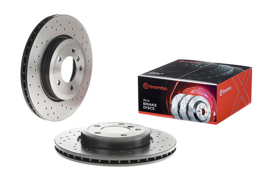 BREMBO 0989521XC02 Brembo 09.8952.1X Xtra UV Coated vented drilled Front Brake Rotor BMW OE# 34116855156
