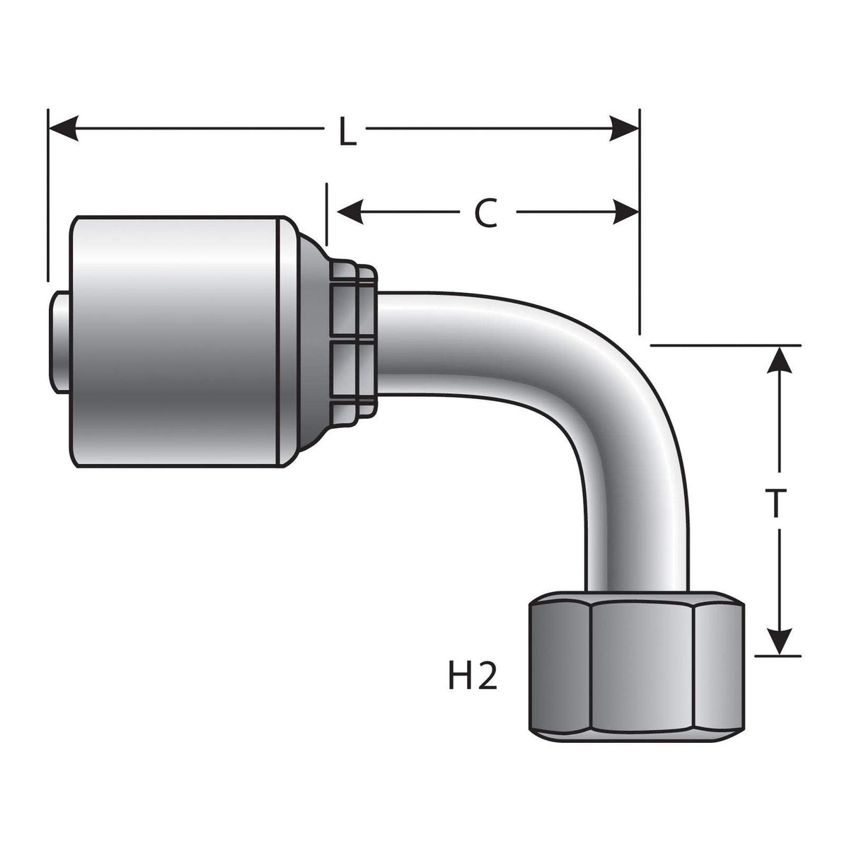 Gates G25832-0404 Female British Standard Parallel Pipe O Ring