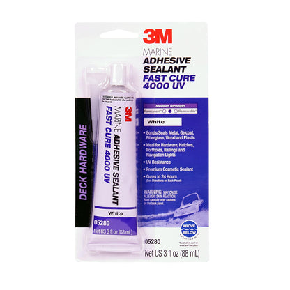 3M 05280 3M Marine Adhesive Sealant 4000UV, PN05280, White, 3 oz Tube