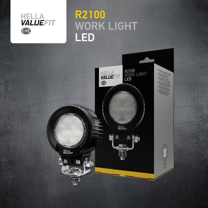 HELLA 357109101 HELLA VALUEFIT 1G0 357 109-101 LED-Worklight R2100-12/24V - 2100lm - Bolted - Bracket system - Short-Range Illumination - Cable: 800mm - Plug: DEUTSCH plug - Quantity: 1