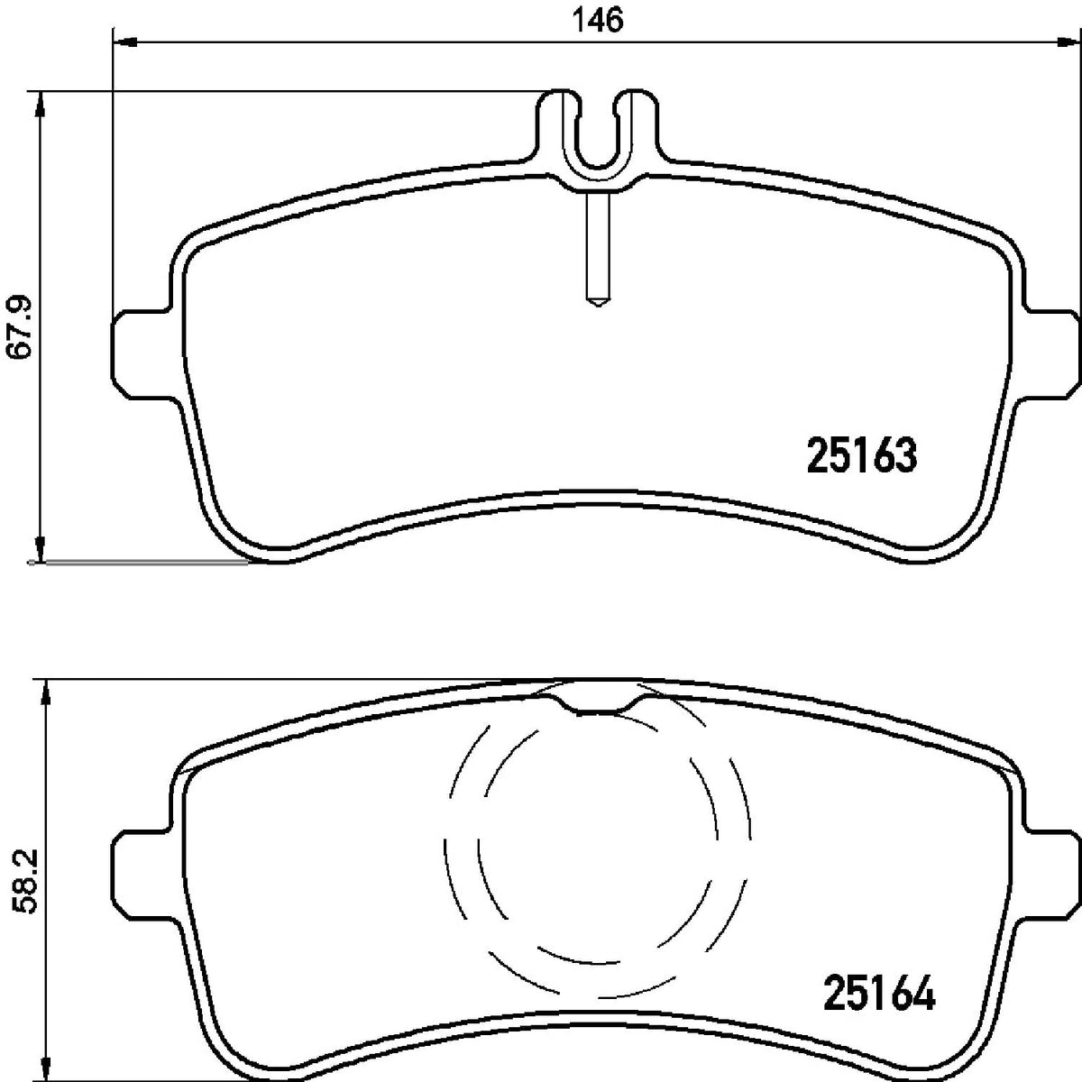 BREMBO P50125 Brembo P50125 Low-Met Rear Disc Brake Pad Set MERCEDES-BENZ OE# 0074200220