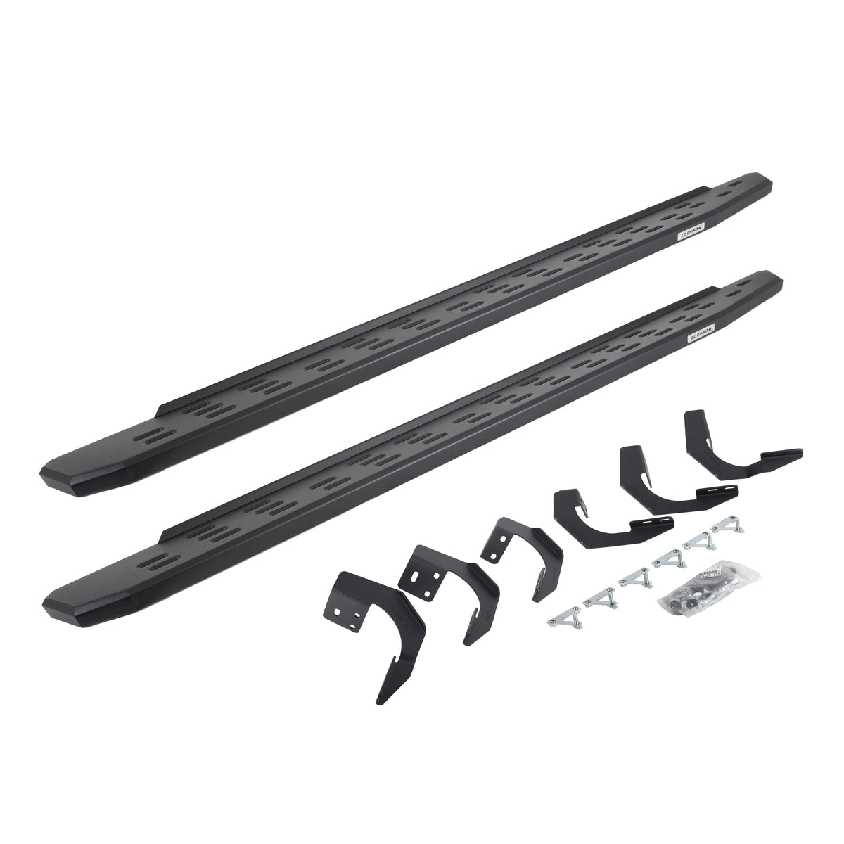 GO RHINO 69629980PC Go Rhino RB30 Running Boards & Brackets | Galvanized Steel, Textured Black | 69629980PC | Fits 2015-2018 Ram 1500 Quad Cab Pickup; 2019-2023 Ram 1500 Classic Quad Cab Pickup