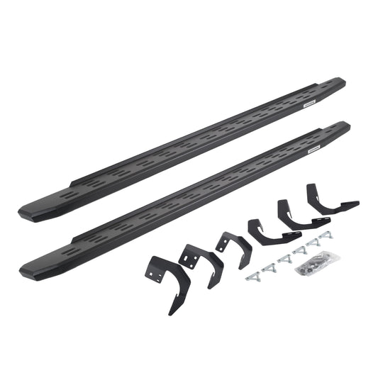 GO RHINO 69629980PC Go Rhino RB30 Running Boards & Brackets | Galvanized Steel, Textured Black | 69629980PC | Fits 2015-2018 Ram 1500 Quad Cab Pickup; 2019-2023 Ram 1500 Classic Quad Cab Pickup