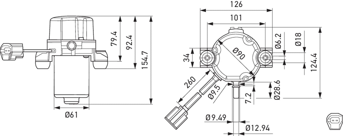 Hella 012377701 UP50, Universal Vacuum Pump, Multi