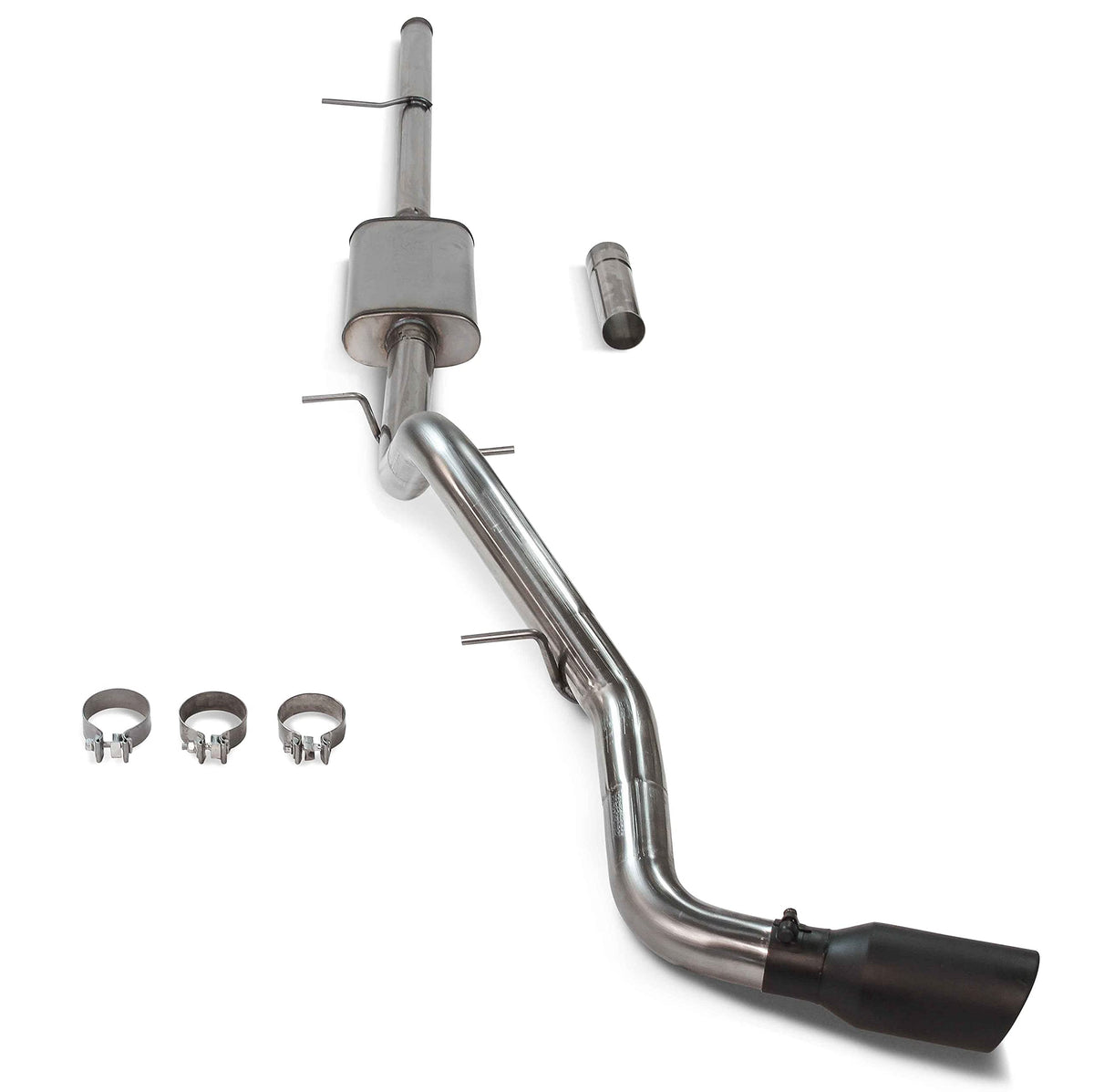 FLOWMASTER 717858 Flowmaster 717858 FlowFX Cat-Back Exhaust 3 Inch 409 Stainless 4.5 Inch Black Ceramic 304 Stainless Tip Compatible with 2019-2025 Chevy Silverado GMC Sierra 1500 5.3L 2/4WD 148 & 157 Inch Wheelbase