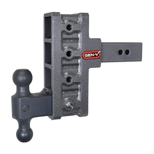 GEN-Y HITCH GH-914 GEN-Y Hitch Offset Tow Hitch for 2.5" Receiver - 3" Rise/6" Drop with 4 Adjustable Positions, Includes Dual Ball Mount and Locking Pin, 21,000 lbs Towing Capacity, 3,000 lbs Tongue Weight