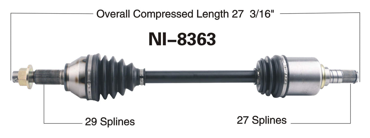 TRAKMOTIVE NI-8363 Trakmotive NI-8363 NEW CV AXLE