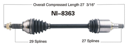 TRAKMOTIVE NI-8363 Trakmotive NI-8363 NEW CV AXLE