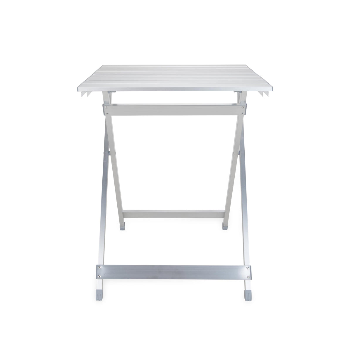 CAMCO 51891 Camco 19.5 by 20 by 24.25 Inch Large Durable Aluminum Fold Away Multi Use Outdoor Side Table for RVs, Campsites, Picnics, and Patios, Silver