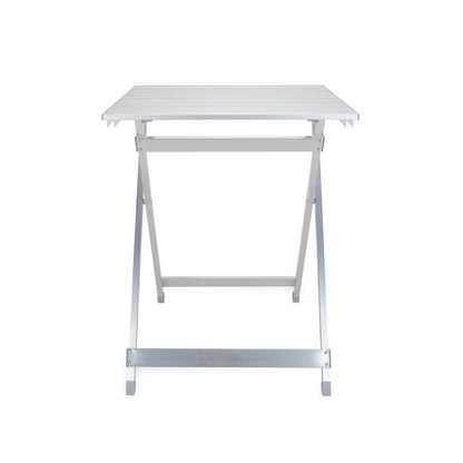 CAMCO 51891 Camco 19.5 by 20 by 24.25 Inch Large Durable Aluminum Fold Away Multi Use Outdoor Side Table for RVs, Campsites, Picnics, and Patios, Silver