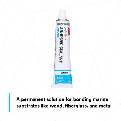 3M 05206 3M Marine Adhesive Sealant 5200, White, 1 oz Tube