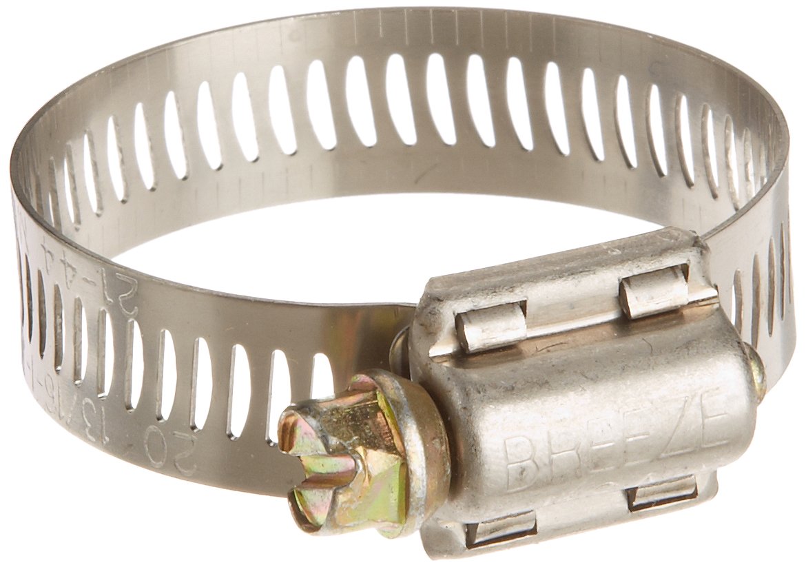 BREEZE 62020H Breeze - 62020H Power-Seal Hose Clamp, Worm-Drive, SAE Size 20, 13/16" to 1-3/4" Diameter Range, 1/2" Bandwidth, Stainless Steel