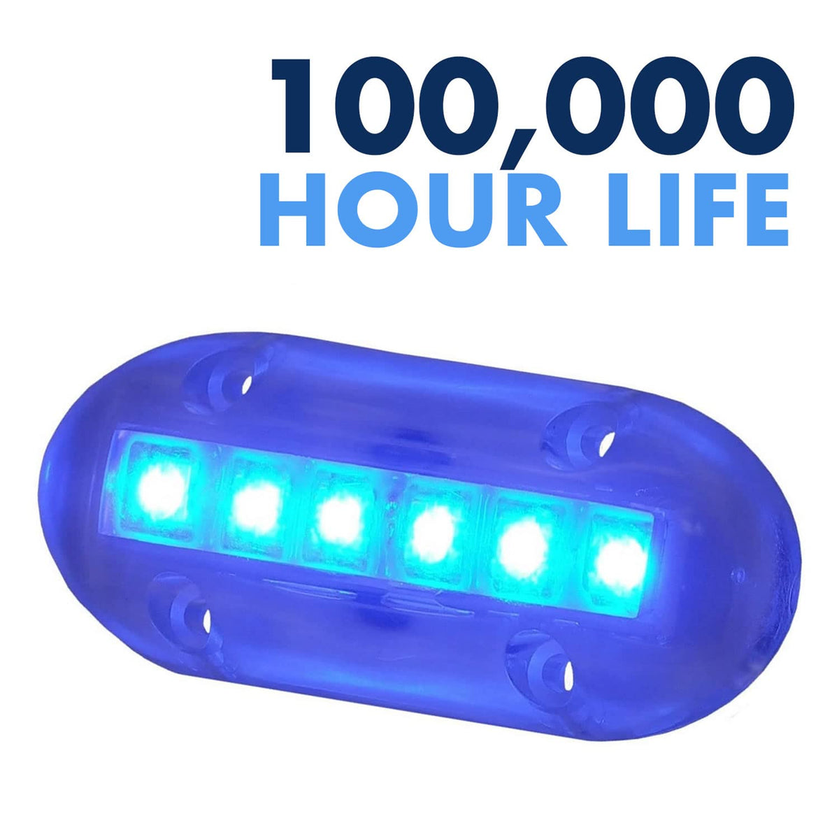 T-H MARINE LED-51867-DP T-H Marine LED Underwater Boat Light - High-Intensity Surface Mount Waterproof Lighting - Use Above or Below Water - Multi-Purpose Use and Low Power Draw - Blue