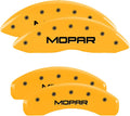 MGP Brake Caliper Covers Compatible with 2020+ Jeep Gladiator (Requires 17" + Wheels - Not Compatible with e-Torque PKG) Yellow Powder-Coated Finish, Mopar Engraving (Front and Rear)