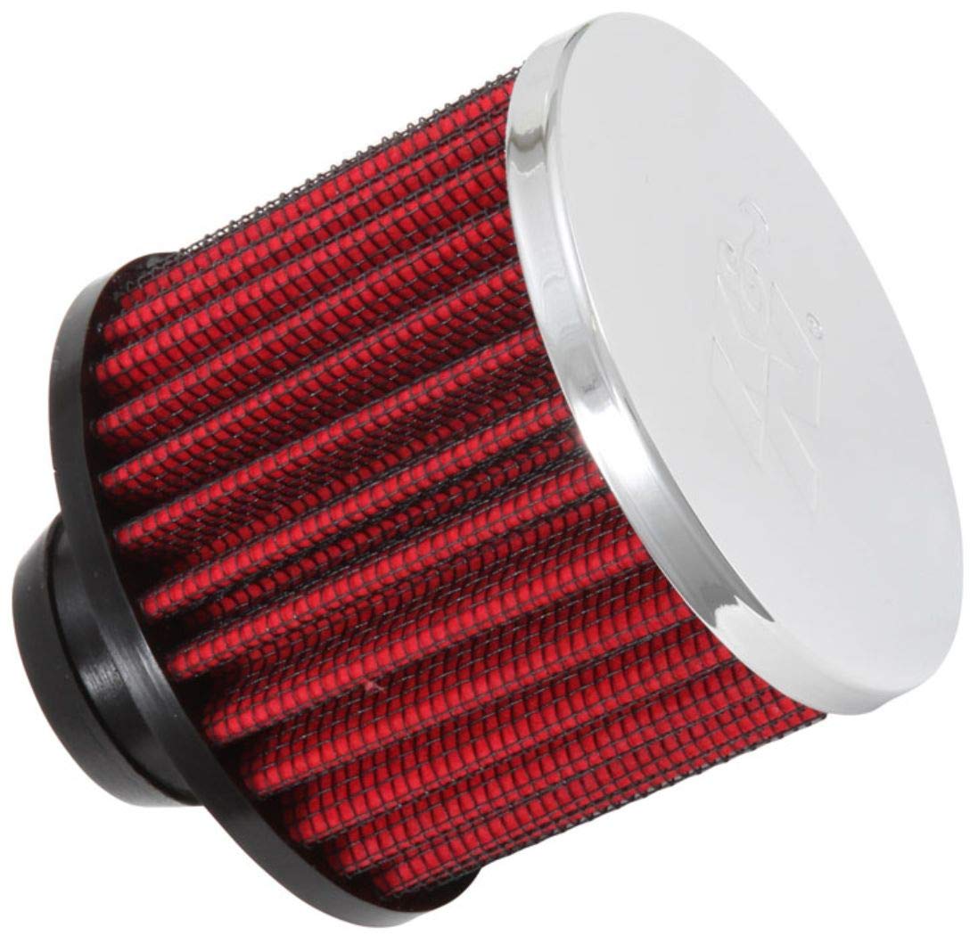 K&N FILTER 62-1490 K&N Vent Air Filter/Breather: High Performance, Premium, Washable, Replacement Engine Filter: Filter Height: 2.5 in, Flange Length: 1 in, Shape: Breather, 62-1490
