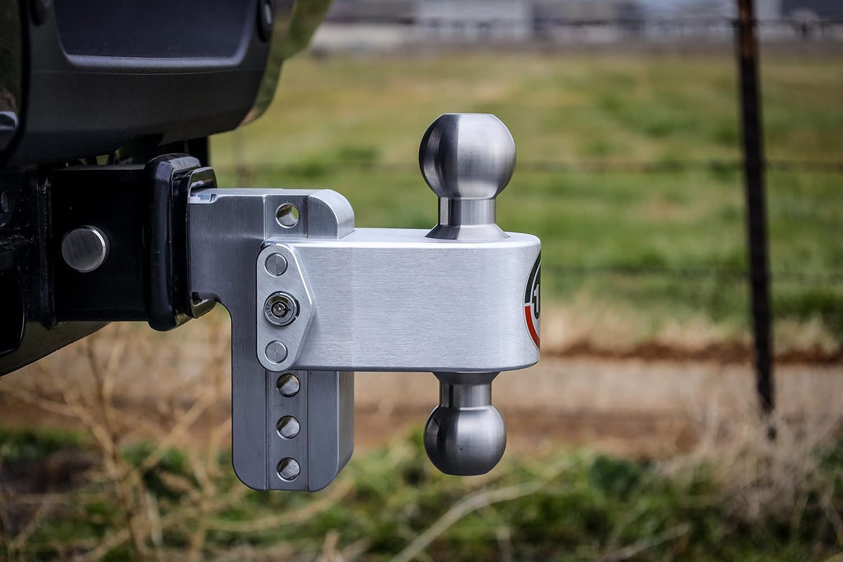 WEIGH SAFE LTB4-2 Weigh Safe Adjustable Trailer Hitch Ball Mount - 4" Adjustable Drop Hitch for 2" Receiver - Premium Heavy Duty Aluminum Trailer Tow Hitch w/ Stainless Steel Tow Balls (2" & 2 5/16") - 12,500 lbs GTW