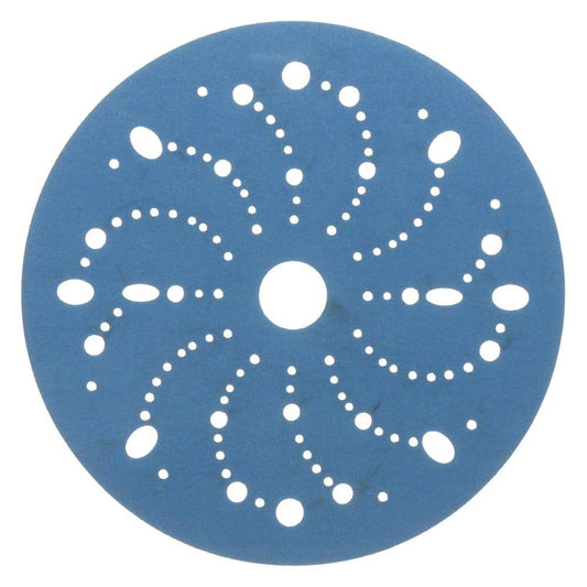 3M 36180 3M Hookit Blue Abrasive Disc, 321U, 36180, 6 in, 320+ Grade, Multi-Hole