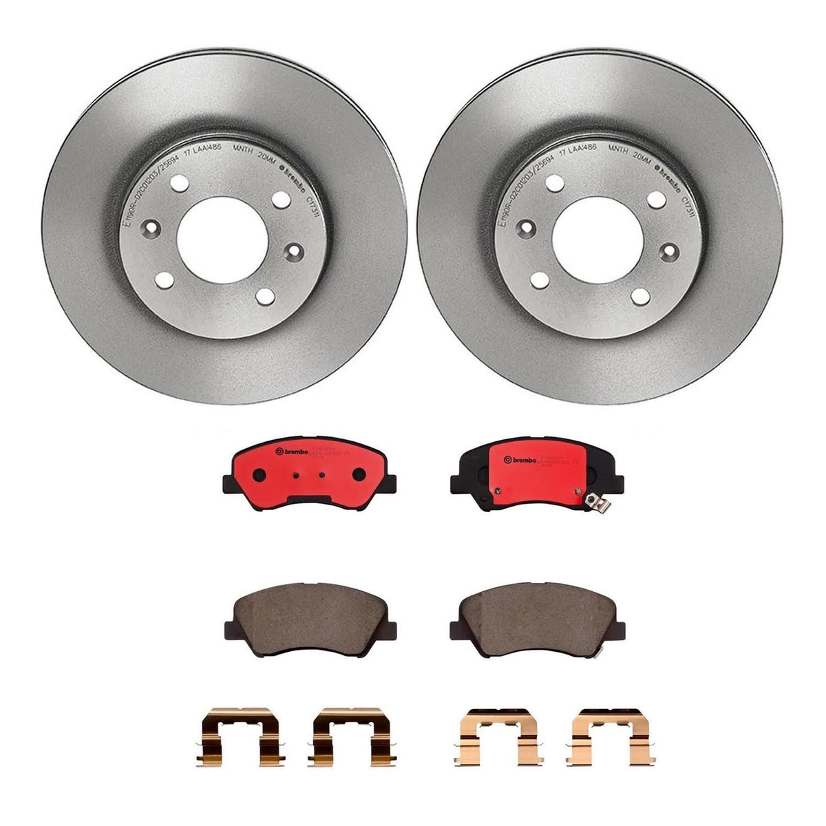 BREMBO KT00890 Brembo KT Series Premium Brake Kit (KT00890) for Kia Rio 2012-2017 | High-Performance Brake Pads & Rotors | Direct OE Replacement