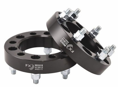 TRAILFX W655001N Trailfx FX Wheels W655001N Wheel Spacer Set of 2 – 1.25 Inch Thickness, 6x139.7 mm (6x5.50 in) Bolt Pattern, 108 mm Hub Size, Black Anodized 6061-T6 Aluminum with 12 Lug Bolts and Nuts