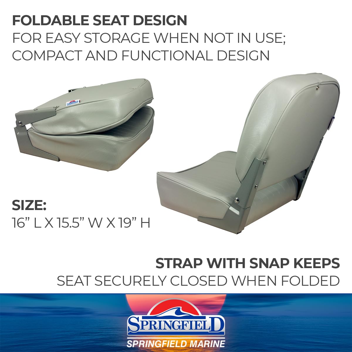 SPRINGFIELD 1040623 Springfield 1040623 Economy Folding Seat - Gray