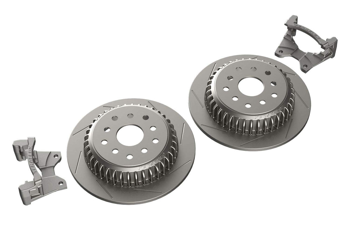TERAFLEX 4304460 TeraFlex JK Rear Big Rotor Brake Kit with Caliper Brackets, 13.5" Slotted Rotors for Jeep Wrangler