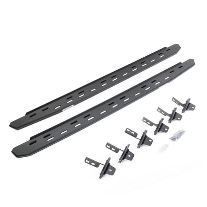 GO RHINO 69612973SPC RealTruck RB30 Slim Running Boards & Brackets | Galvanized Steel, Textured Black | 69612973SPC | Fits 2021-2026 Ford Bronco 4-Door (Excludes Bronco Sport)