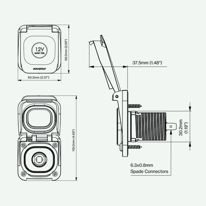 SCANSTRUT SC-V-DC1 Scanstrut SC-V-DC1 VENTURA SERIES - 12V POWER OUTLET
