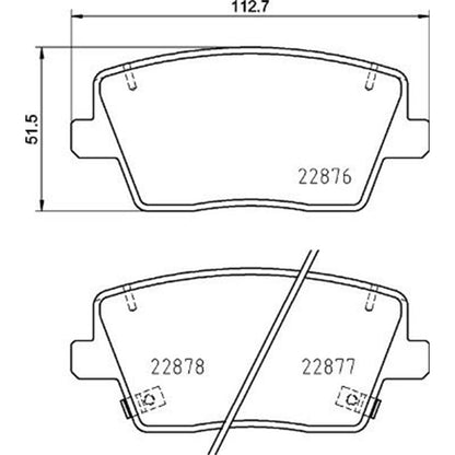 BREMBO P30112 Brembo P30112 Low-Met Rear Disc Brake Pad Set HYUNDAI OE# 58302S0A50