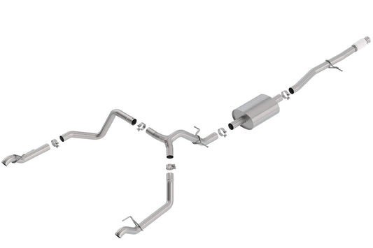 BORLA 140769 BORLA 140769 Cat-Back Perf. Exh. Sys. for 2019-2024 Chevrolet Silverado 1500 V8 & GMC Sierra 1500 V8 T-304 Stainlesss Steel S-Type Sound Dual Split Rear Exit Single Outlet On Each Side Reuse O.E. Tips