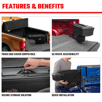 UNDERCOVER SC302P RealTruck UnderCover SwingCase Truck Bed Storage Box | SC302P | Fits 2019 - 2025 Dodge Ram 1500/2500 Passenger Side (New Body Style)