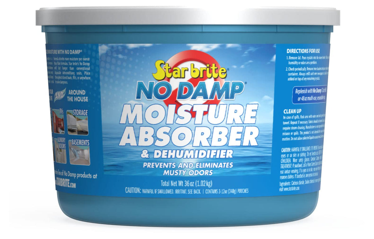 STAR BRITE 085401 STAR BRITE No Damp Moisture Absorber & Dehumidifier - Simple, Portable, Humidity Control for Boats, RVs, Seasonal Homes & More - Prevent Musty Odor & Moisture Damage