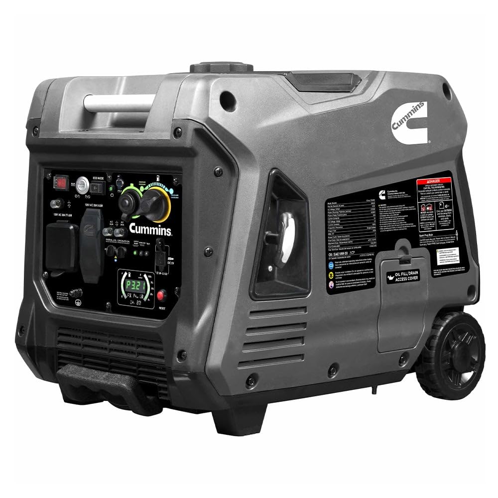 CUMMINS NW A074Z437 Cummins Onan P4500iDF Dual Fuel Inverter Generator, 4500W Gas, 4050W LP