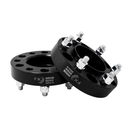 TRAILFX W655006HC Trailfx Wheel Spacer W655006HC, 6 x 5.50 Inch Bolt Pattern, 1.25 Inch Thickness, Wheel Stud Mount, 93.1 Millimeter Hub Size, Black, Aluminum, Set of 2, Hub Centric; Fits 2021-2025 Ford Bronco