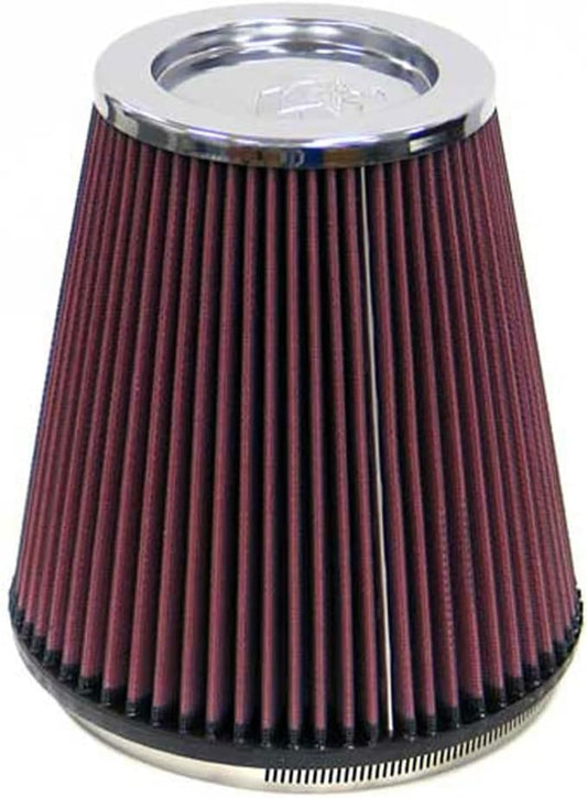 K&N FILTER RF-1044 K&N High-Flow Original Lifetime Universal Clamp-On Air Filter: High Performance, Premium, Washable: Flange Diameter: 6 In, Filter Height: 8 In, Flange Length: 0.625 In, Shape: Round Tapered, RF-1044