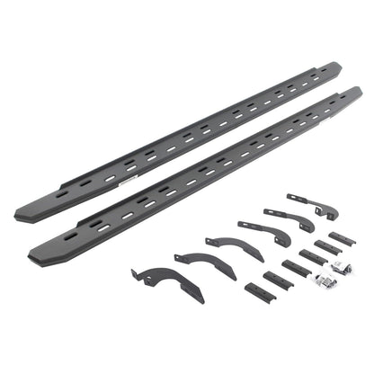 GO RHINO 69642987SPC Go Rhino RB30 Slim Running Boards & Brackets | Galvanized Steel, Textured Black | 69642987SPC | Fits 2005-2023 Toyota Tacoma Double Cab Pickup