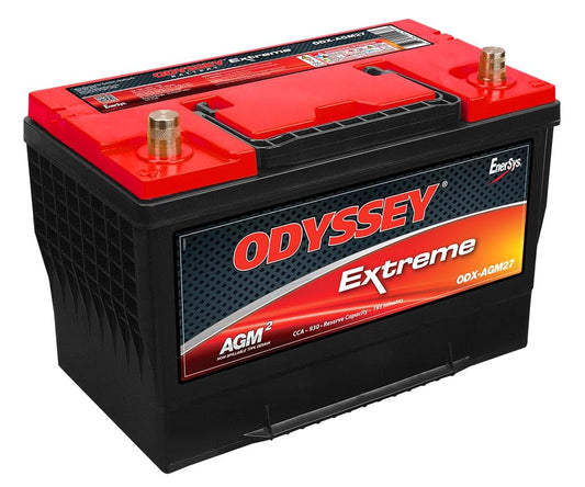 ODYSSEY BATTERY ODX-AGM27 Odyssey Battery, Extreme Series, AGM, 12V, 1290 Cranking amps, Top Post Terminals, 12.5 in L x 8.8 in H x 6.8 in W, Each