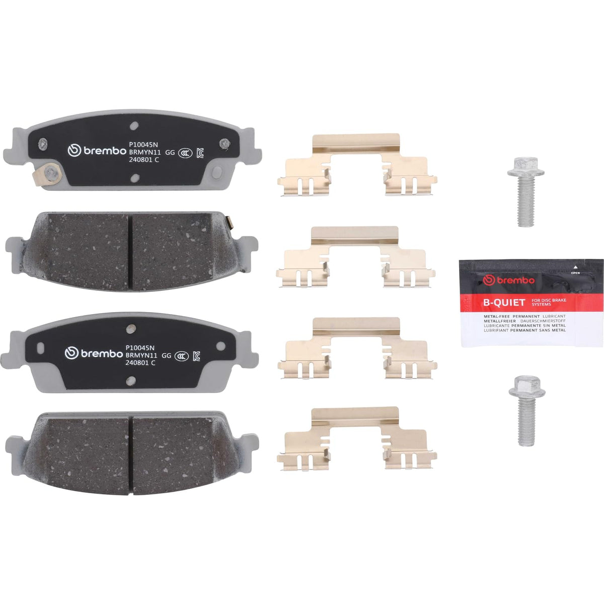 BREMBO P10045N Brembo P10045N Premium Ceramic Rear Disc Brake Pad Set CADILLAC/CHEVROLET/GMC OE# 15792633