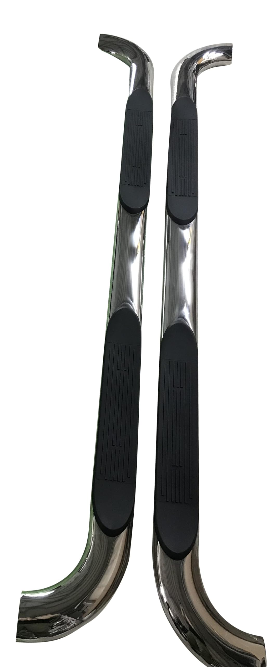 TRAILFX A1005S TrailFX Nerf Bars Fits Ford F-150 SuperCrew 2015-2025 Polished Marine-Grade Stainless Steel 4 Inch Oval Bent Side Steps with Slip-Resistant Molded Step Pads Rocker Panel Mount Set of 2 Running Boards