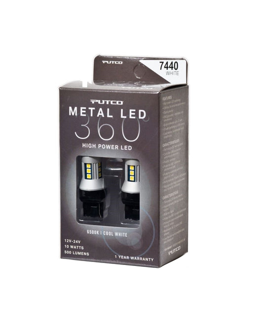 PUTCO 347440W-360 Putco 347440W-360 Pair of White Plasma LED Turn Signal Light Bulbs