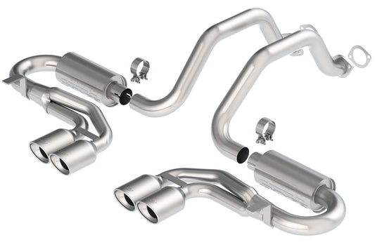 BORLA 140039 BORLA 140039 Cat-Back Perf. Exhaust Sys. for '97-'04 Chevrolet Corvette (C5) & Z06 (C5) V8 T-304 Stainless Steel S-Type Classic Dual Center Rear Exit Dual 4.25"x3.5" Oval Polished T-304 Tips Each Side