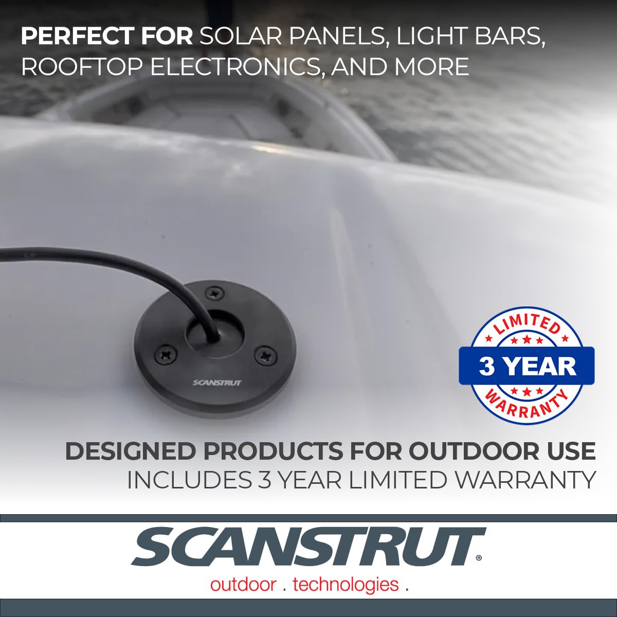 SCANSTRUT DS-LP-30-BLK Scanstrut DS-LP-30-BLK IP68 Low-Profile Cable Seal - Fits Cables 9-14mm (0.35"-0.55") & Connectors Ø30mm (1.18"), Black Aluminum